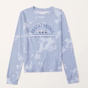abercrombie kids Breckenridge Blue Tie Dye Graphic Long‎ Sleeve T-Shirt 11/12